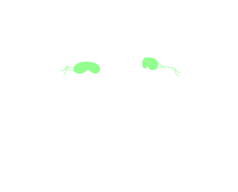 Twee personen met groene blinddoek geven elkaar een hand.